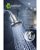Wellon Shower Filter Head for Bathroom | Reduces Chlorine & Hard Water Effects | High Pressure Chrome Finish | Universal 1/2" Easy Installation